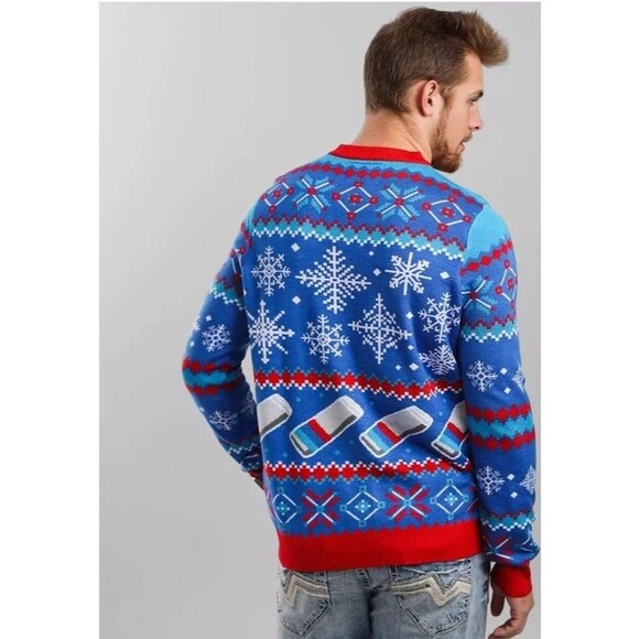 Tipsy Elves NWT Natural Natty Light College Beer Ugly Christmas Sweater Men XL - Picture 2 of 10